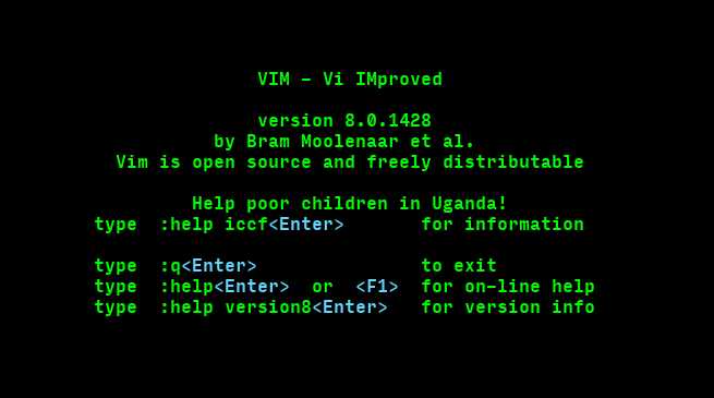 VIM上经典的帮助乌干达儿童的启动页面